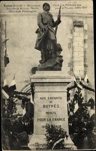 Ak Boynes Loiret, Monument enfants de Boynes