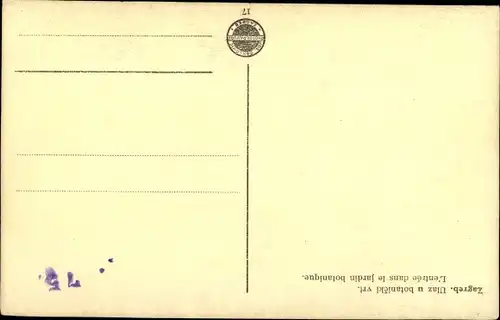 Ak Zagreb Kroatien, Eingang zu einem Blumengarten