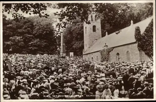 Ak Braddan Douglas Isle of Man North West England, church, sunday service