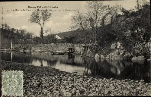 Ak Avallonnais Yonne, Vallee de la Cure, Le Moulin de Lingoux, pres Chastellux