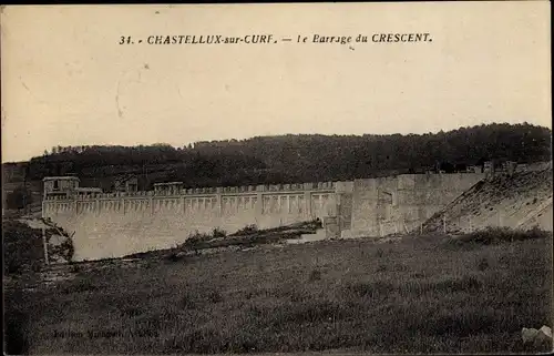 Ak Chastellux sur Curf Yonne, Le Barrage du Cresent