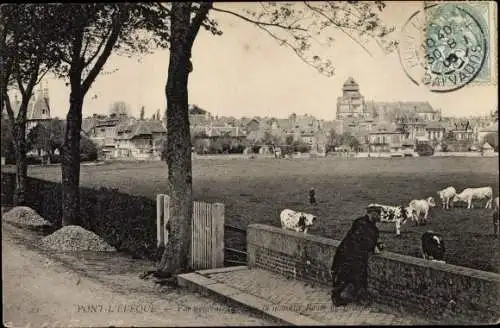 Ak Pont l Eveque Calvados, Vue generale de la nouvelle Route de Lisieux