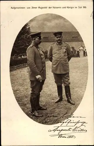 Ak Kaiser Wilhelm II., Generalfeldmarschall Paul von Hindenburg, Posen