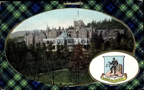 Wappen Passepartout Ak Campbell Schottland, Castle, Arms of Crieff