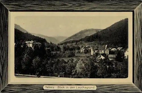 Passepartout Ak Tabarz im Thüringer Wald, Panorama, Blick in den Lauchagrund