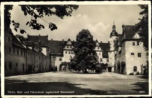 Ak Collm Wermsdorf in Sachsen, Reit und Fahrschule, Jagdschloss