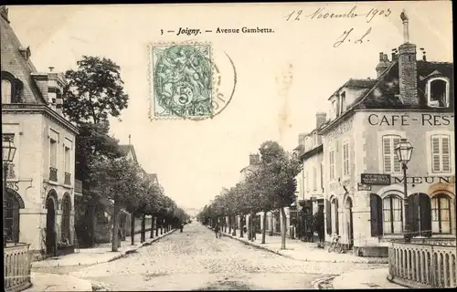 Ak Joigny Yonne, Avenue Gambetta