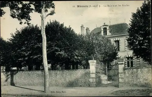 Ak Menars Loir et Cher, Mairie, Ecoles