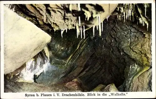 Ak Syrau Rosenbach im Vogtland, Drachenhöhle, Blick in die Walhalla