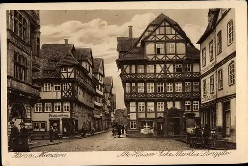 Ak Hann. Münden in Niedersachsen, Alte Häuser, Ecke Markt und Langestraße