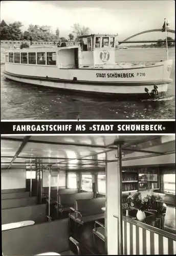 Ak Fahrgastschiff MS Stadt Schönebeck, MVB. Abt. Weiße Flotte und Fähren Magdeburg