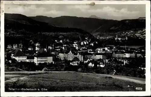 Ak Děčín Tetschen Bodenbach Elbe Reg. Aussig, Blick auf den Ort