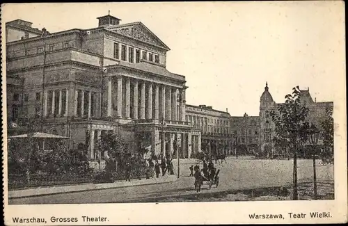 Ak Warszawa Warschau Polen, Großes Theater, Teatr Wielki