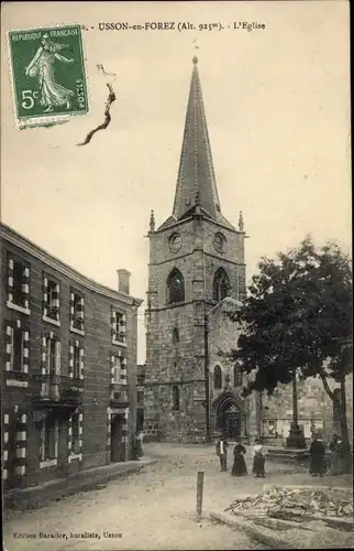 Ak Usson en Forez Loire, L'Eglise, Kirche