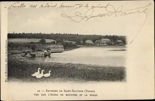 Ak Saint Sauveur, Vue sur l'Etang de Moutiers et la Forge