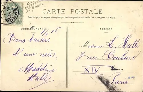 Ak Pontaubert Yonne, Vue generale, prise sur les Rochers