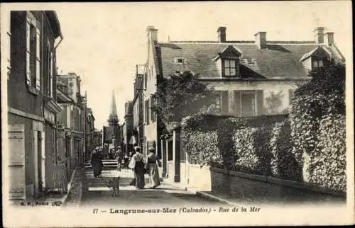 Ak Langrune sur Mer Calvados, Rue de la Mer