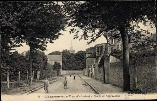 Ak Langrune sur Mer Calvados, Route de Courseulles
