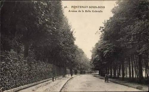 Ak Fontenay sous Bois Val de Marne, Avenue de la Belle Gabrielle