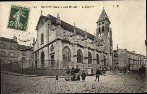 Ak Fontenay sous Bois Val de Marne, L'Eglise, Kirche