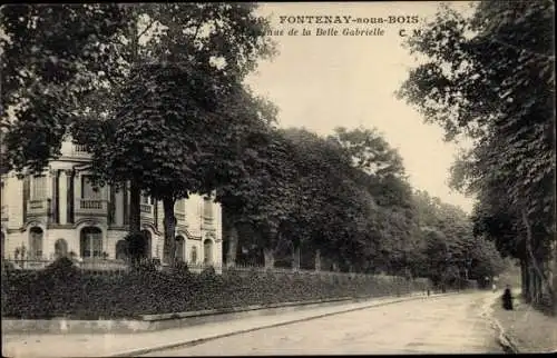 Ak Fontenay sous Bois Val de Marne, Avenue de la Belle Gabrielle