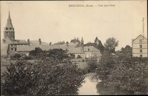 Ak Breteuil Eure, Vue sur l'Iton