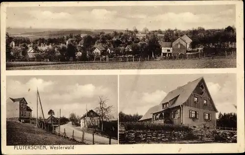 Ak Fluterschen im Westerwald, Blick auf den Ort, Häuser