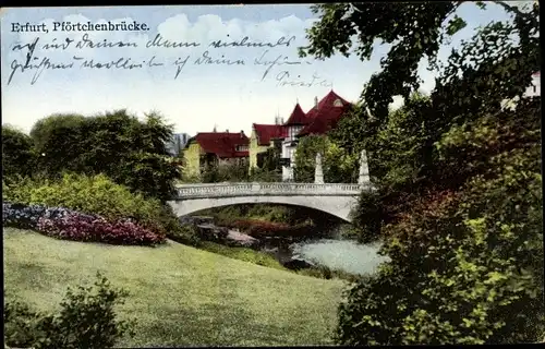 Ak Erfurt in Thüringen, Partie zur Pförtchenbrücke