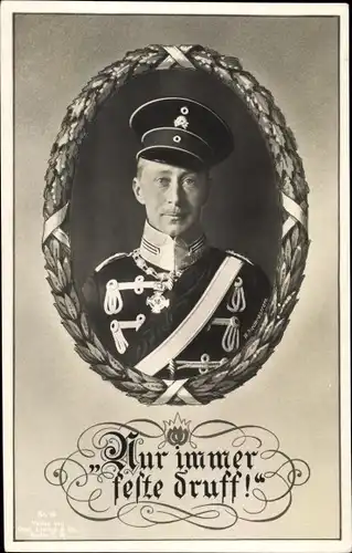 Passepartout Ak Kronprinz Wilhelm von Preußen, Portrait, Totenkopfhusar, Liersch