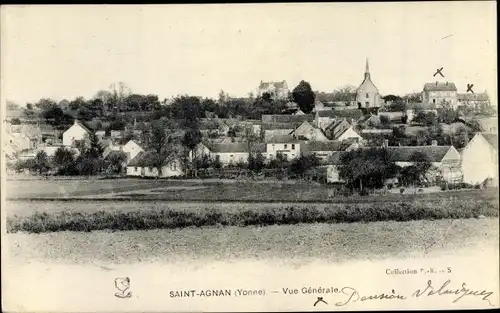 Ak Saint Agnan Yonne, Vue generale