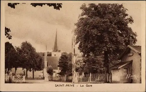 Ak Saint Prive Yonne, La Gare