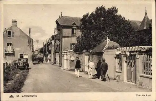 Ak Langrune Calvados, Rue de Luc