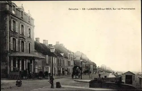 Ak Langrune Calvados, Sur les Promenades, Kutsche