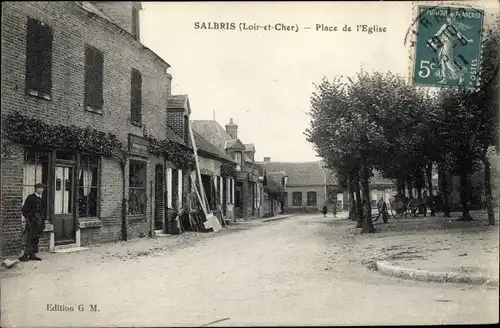 Ak Salbris Loir et Cher, Place de l'Eglise