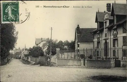 Ak Mennetou sur Cher Loir et Cher, Avenue de la Gare