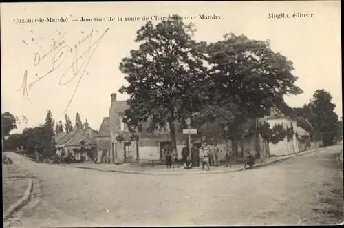 Ak Ouzouer le Marché Loir et Cher, Route de Charsonville et Mandry