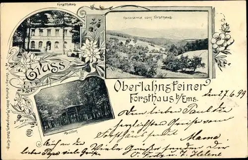 Ak Oberlahnstein Lahnstein im Rhein Lahn Kreis, Forsthaus, Pavillon