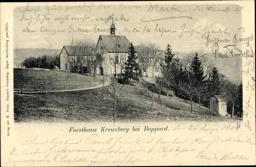 Ak Boppard im Rhein Hunsrück Kreis, Forsthaus Kreuzberg, Kreuzbergkapelle