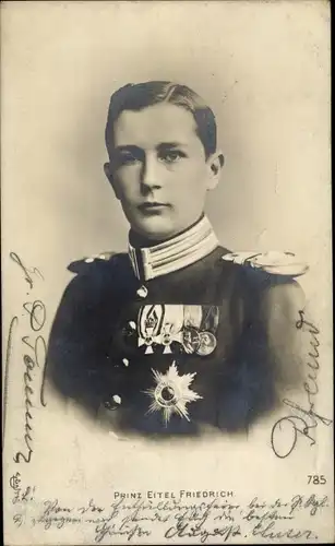 Ak Eitel Friedrich Prinz von Preußen, Portrait