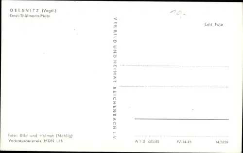 Ak Oelsnitz Vogtland, Ernst Thälmann Platz