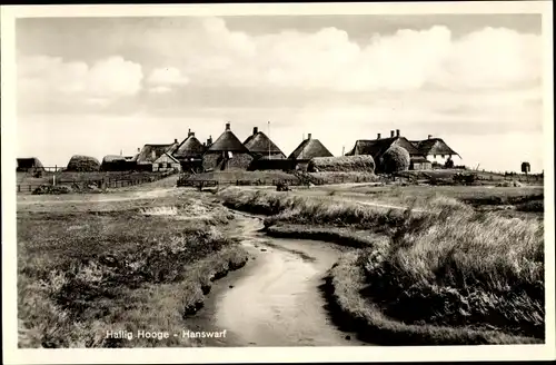 Ak Hallig Hooge in Nordfriesland, Hanswarf, Häuser