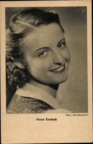 Ak Schauspielerin Hansi Knoteck, Portrait