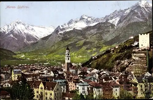 Ak Meran Merano Südtirol, Totalansicht