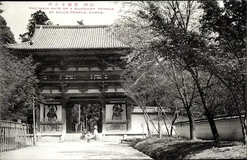 Ak Kyoto Präf. Kyoto Japan, Main Gate auf a Buddhist Temple of Daigo Temple