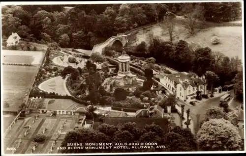 Ak Alloway Ayr Schottland, Burns Monument