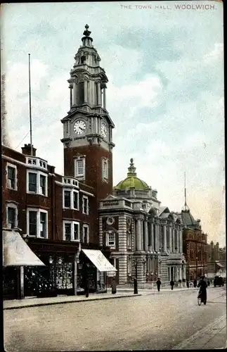 Ak Greenwich London City, Woolwich Town Hall