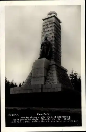 Ak Vyhledy Holýšov Region Pilsen, J.S. Baar Denkmal