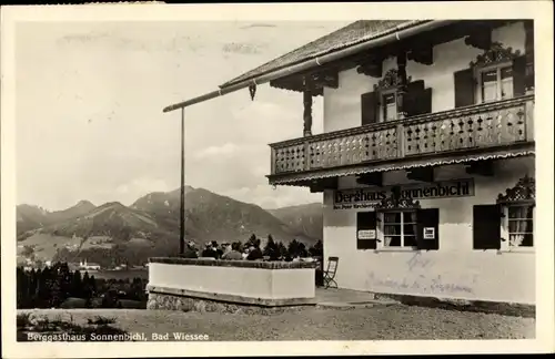 Ak Bad Wiessee Oberbayern, Panorama, Berggasthaus Sonnenbichl