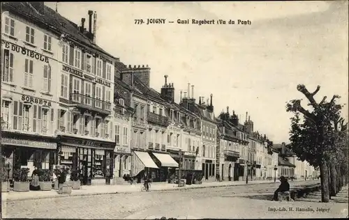 Ak Joigny Yonne, Quai Ragobert, Vue du Pont