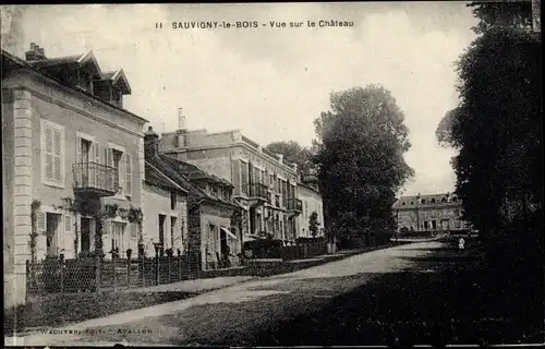 Ak Sauvigny le Bois Yonne, Vue sur le Chateau